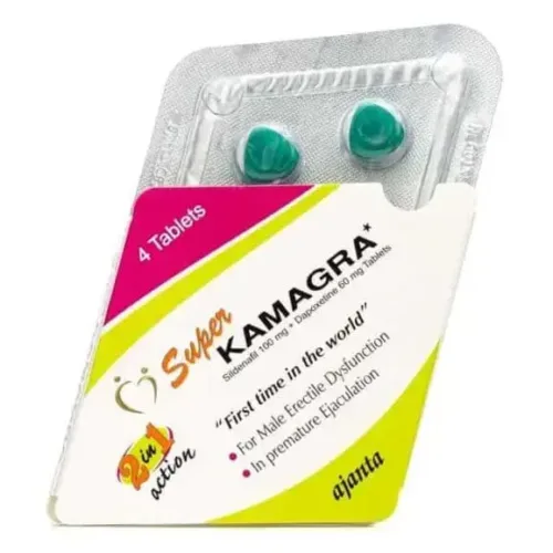 Камагра Супер (Kamagra Super) Sildenafil 100mg + Dapoxetine 60mg - 4 таблетки